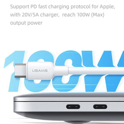USAMS US-SJ613 U84 PD100W USB-C / Type-C to USB-C / Type-C Charging Data Cable, Type-C 1m, Type-C 2m