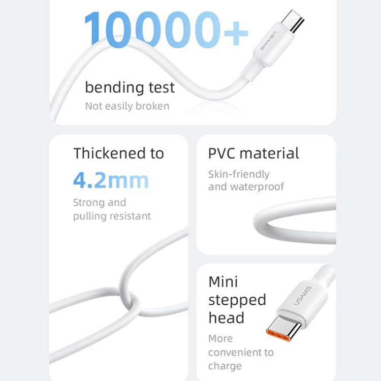 USAMS US-SJ613 U84 PD100W USB-C / Type-C to USB-C / Type-C Charging Data Cable, Type-C 1m, Type-C 2m