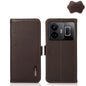 KHAZNEH Side-Magnetic Litchi Genuine Leather RFID Phone Case, For OnePlus Ace 2 5G, For Realme GT Neo 5, For Xiaomi Redmi 12C/Redmi 11A 4G
