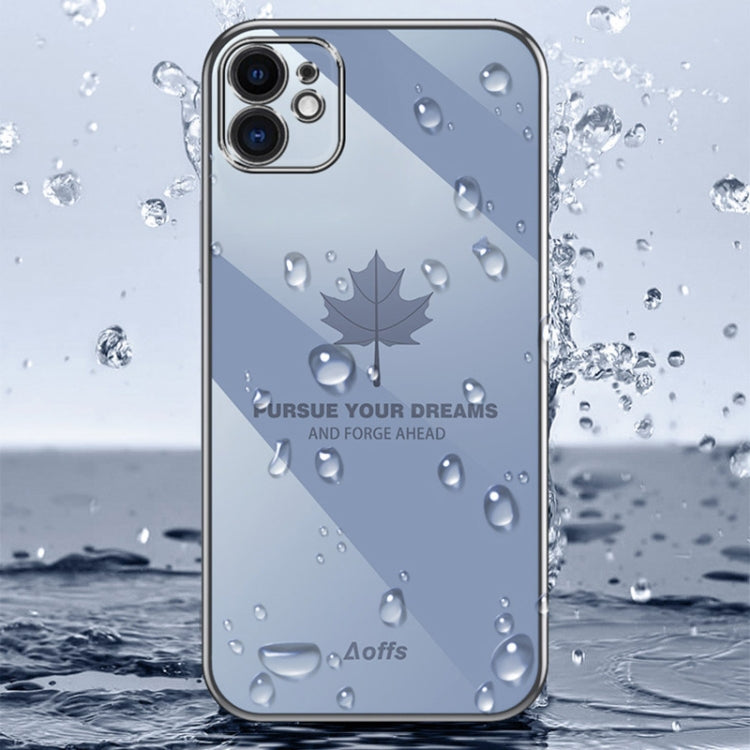 9D Plating Maple Leaf Silicone Phone Case with Strap