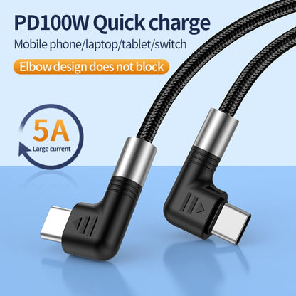 A9 100W USB-C/Type-C to USB-C/Type-C Double Elbow Data Cable
