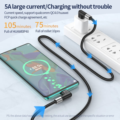 A9 100W USB-C/Type-C to USB-C/Type-C Double Elbow Data Cable