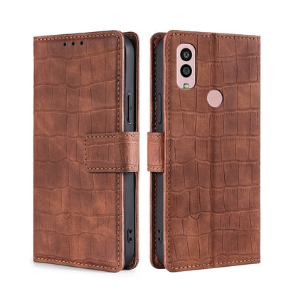 Skin Feel Crocodile Magnetic Clasp Leather Phone Case