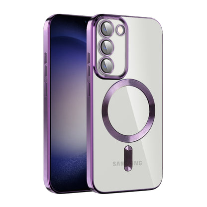 CD Texture Plating TPU MagSafe Phone Case with Lens Film, For Samsung Galaxy S23 5G, For Samsung Galaxy S23+ 5G, For Samsung Galaxy S23 Ultra 5G