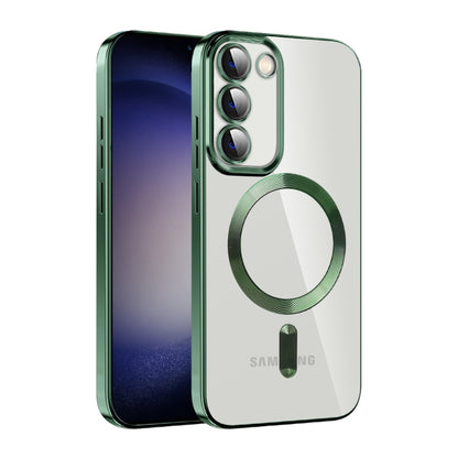 CD Texture Plating TPU MagSafe Phone Case with Lens Film, For Samsung Galaxy S23 5G, For Samsung Galaxy S23+ 5G, For Samsung Galaxy S23 Ultra 5G