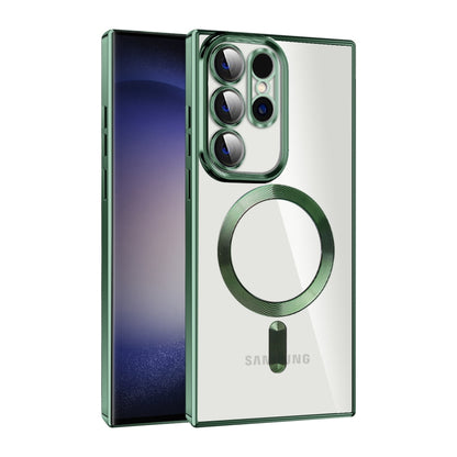 CD Texture Plating TPU MagSafe Phone Case with Lens Film, For Samsung Galaxy S23 5G, For Samsung Galaxy S23+ 5G, For Samsung Galaxy S23 Ultra 5G