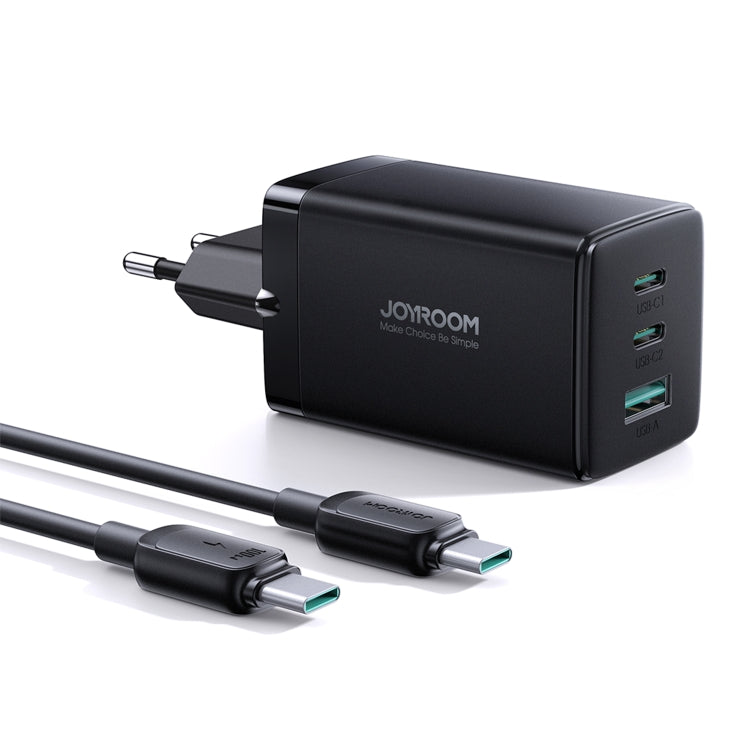 JOYROOM TCG01 GaN Ultra 65W 2 Type-C + 1 USB Fast Charger with 1.2m Type-C Cable