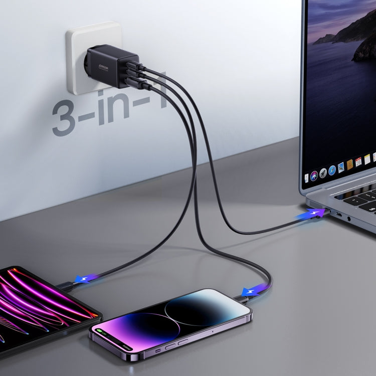 JOYROOM TCG01 GaN Ultra 65W 2 Type-C + 1 USB Fast Charger with 1.2m Type-C Cable