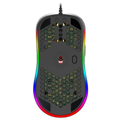 HXSJ X600 6 Keys RGB Luminous Macro Programming Wired Gaming Mouse, X600