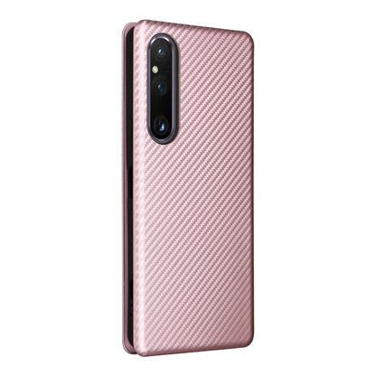 Carbon Fiber Texture Flip Leather Phone Case