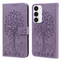 Tree & Deer Pattern Pressed Printing Horizontal Flip Leather Phone Case, For Samsung Galaxy S23 5G, For Samsung Galaxy S23+ 5G, For Samsung Galaxy S23 Ultra 5G, For Samsung Galaxy A14 5G