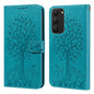 Tree & Deer Pattern Pressed Printing Horizontal Flip Leather Phone Case