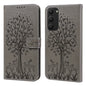 Tree & Deer Pattern Pressed Printing Horizontal Flip Leather Phone Case