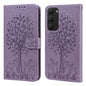 Tree & Deer Pattern Pressed Printing Horizontal Flip Leather Phone Case, For Samsung Galaxy S23 5G, For Samsung Galaxy S23+ 5G, For Samsung Galaxy S23 Ultra 5G, For Samsung Galaxy A14 5G