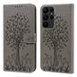 Tree & Deer Pattern Pressed Printing Horizontal Flip Leather Phone Case