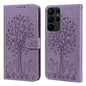 Tree & Deer Pattern Pressed Printing Horizontal Flip Leather Phone Case