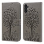 Tree & Deer Pattern Pressed Printing Horizontal Flip Leather Phone Case, For Samsung Galaxy S23 5G, For Samsung Galaxy S23+ 5G, For Samsung Galaxy S23 Ultra 5G, For Samsung Galaxy A14 5G