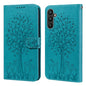 Tree & Deer Pattern Pressed Printing Horizontal Flip Leather Phone Case