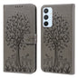 Tree & Deer Pattern Pressed Printing Horizontal Flip Leather Phone Case