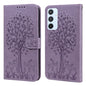 Tree & Deer Pattern Pressed Printing Horizontal Flip Leather Phone Case