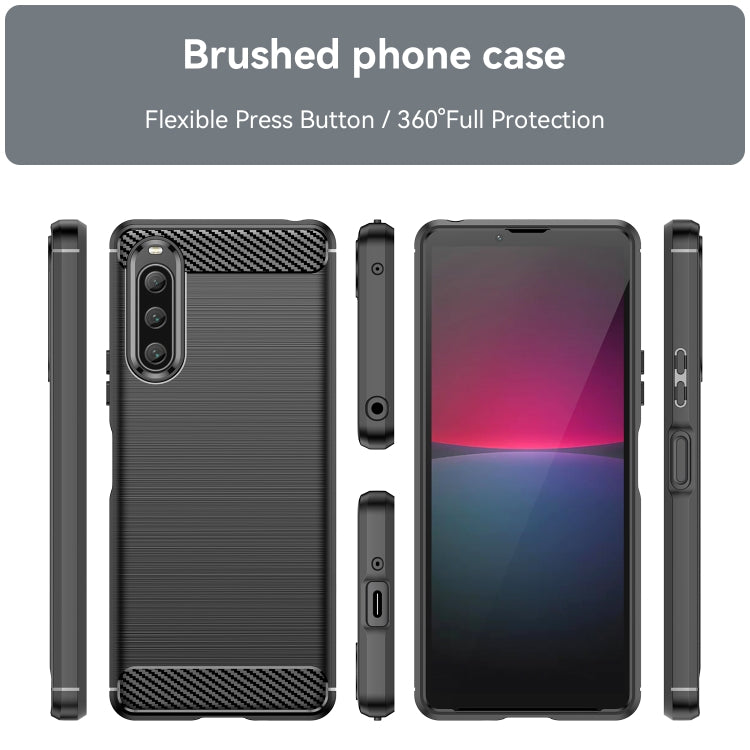 Brushed Texture Carbon Fiber TPU Phone Case