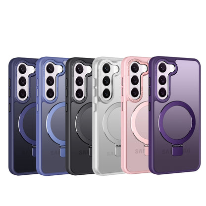Skin Feel MagSafe Magnetic Holder Phone Case, For Samsung Galaxy S23 5G, For Samsung Galaxy S23+ 5G, For Samsung Galaxy S23 Ultra 5G