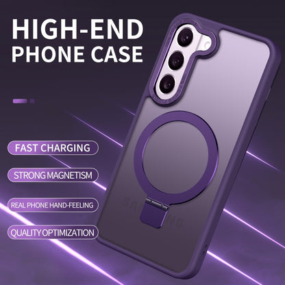 Skin Feel MagSafe Magnetic Holder Phone Case, For Samsung Galaxy S23 5G, For Samsung Galaxy S23+ 5G, For Samsung Galaxy S23 Ultra 5G