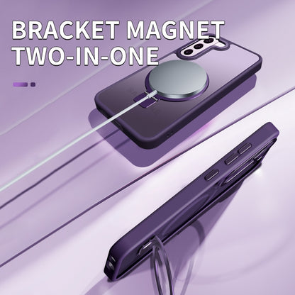Skin Feel MagSafe Magnetic Holder Phone Case, For Samsung Galaxy S23 5G, For Samsung Galaxy S23+ 5G, For Samsung Galaxy S23 Ultra 5G