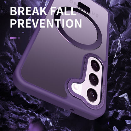 Skin Feel MagSafe Magnetic Holder Phone Case, For Samsung Galaxy S23 5G, For Samsung Galaxy S23+ 5G, For Samsung Galaxy S23 Ultra 5G