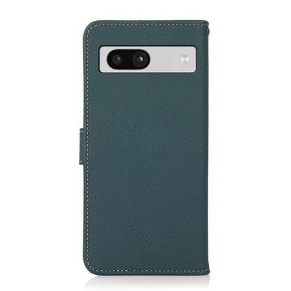KHAZNEH Custer Texture RFID Genuine Leather Phone Case, For Google Pixel 7A, For Xiaomi Redmi Note 12 4G Global