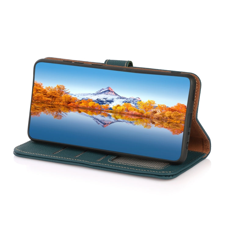 KHAZNEH Custer Texture RFID Genuine Leather Phone Case, For Google Pixel 7A, For Xiaomi Redmi Note 12 4G Global