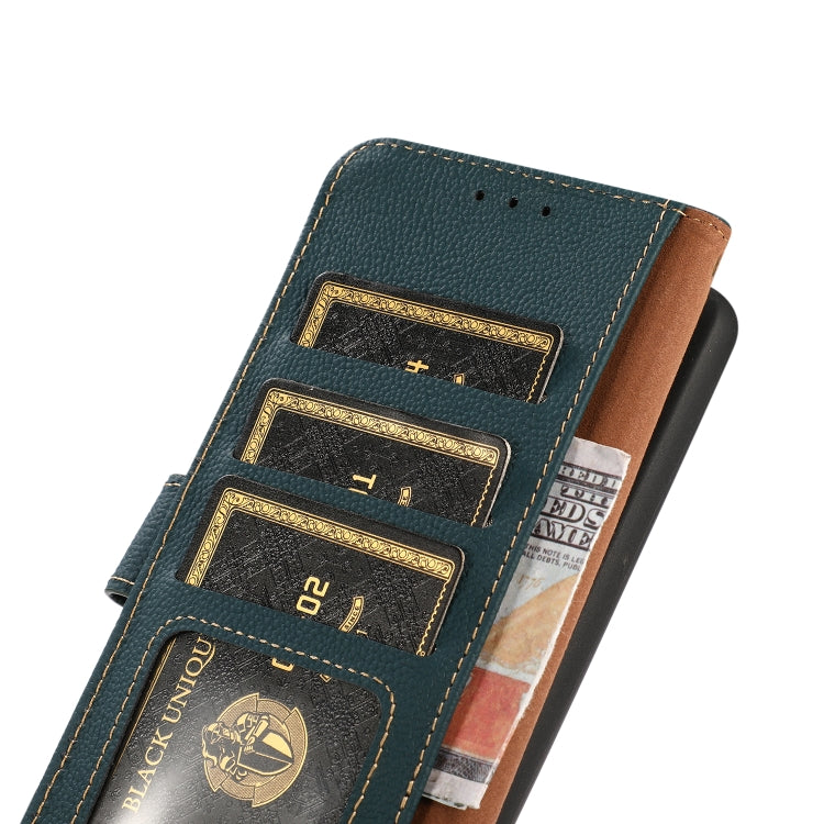 KHAZNEH Custer Texture RFID Genuine Leather Phone Case