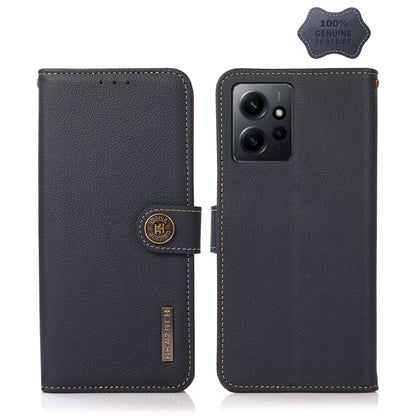 KHAZNEH Custer Texture RFID Genuine Leather Phone Case