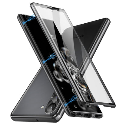 HD Full Cover Magnetic Metal Tempered Glass Phone Case