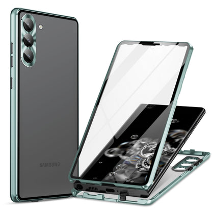 HD Full Cover Magnetic Metal Tempered Glass Phone Case, For Samsung Galaxy S23 5G, For Samsung Galaxy S23+ 5G, For Samsung Galaxy S23 Ultra 5G