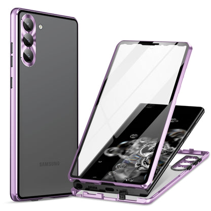 HD Full Cover Magnetic Metal Tempered Glass Phone Case, For Samsung Galaxy S23 5G, For Samsung Galaxy S23+ 5G, For Samsung Galaxy S23 Ultra 5G