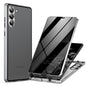 Privacy Full Cover Magnetic Metal Tempered Glass Phone Case, For Samsung Galaxy S23 5G, For Samsung Galaxy S23+ 5G, For Samsung Galaxy S23 Ultra 5G