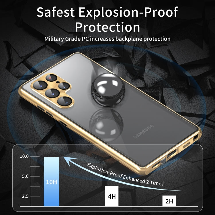 Privacy Full Cover Magnetic Metal Tempered Glass Phone Case