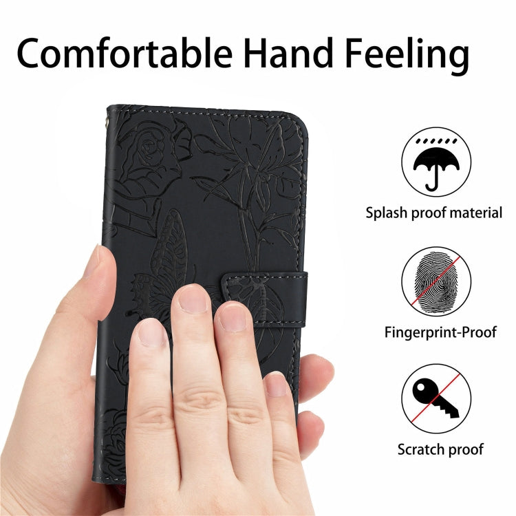 Skin Feel Butterfly Peony Embossed Leather Phone Case, For Google Pixel 7A, For Samsung Galaxy M14 5G