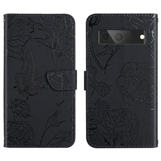 Skin Feel Butterfly Peony Embossed Leather Phone Case, For Google Pixel 7A, For Samsung Galaxy M14 5G