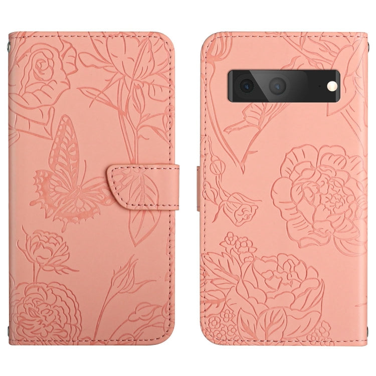 Skin Feel Butterfly Peony Embossed Leather Phone Case