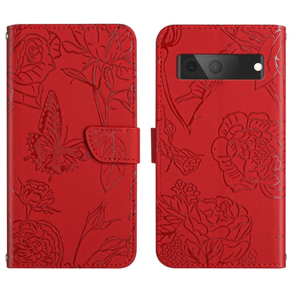 Skin Feel Butterfly Peony Embossed Leather Phone Case