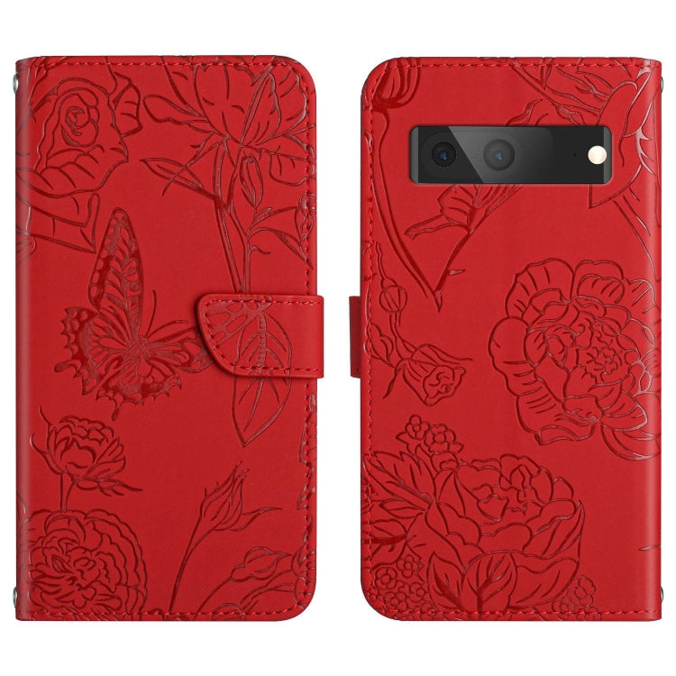 Skin Feel Butterfly Peony Embossed Leather Phone Case, For Google Pixel 7A, For Samsung Galaxy M14 5G