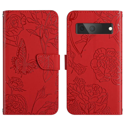 Skin Feel Butterfly Peony Embossed Leather Phone Case, For Google Pixel 7A, For Samsung Galaxy M14 5G
