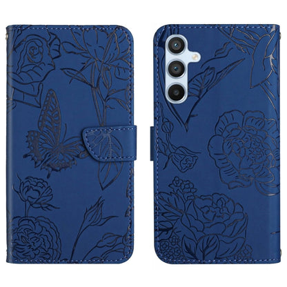 Skin Feel Butterfly Peony Embossed Leather Phone Case