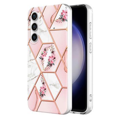 Splicing Marble Flower IMD TPU Phone Case