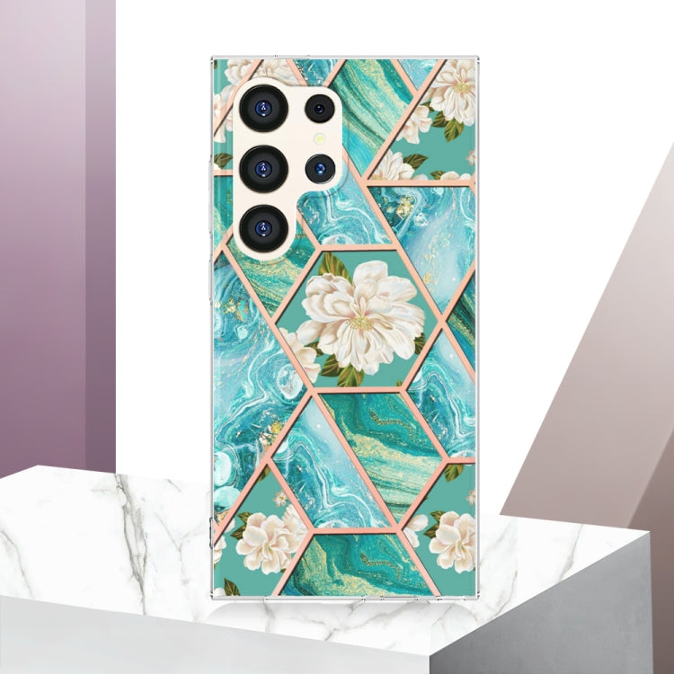 Splicing Marble Flower IMD TPU Phone Case