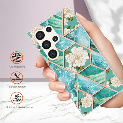 Splicing Marble Flower IMD TPU Phone Case