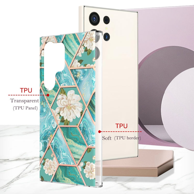 Splicing Marble Flower IMD TPU Phone Case