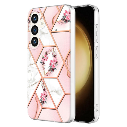 Splicing Marble Flower IMD TPU Phone Case